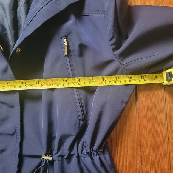 Crown & Ivy Navy Rain Jacket, sz Small - Picture 6 of 8